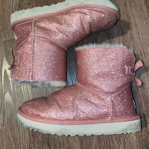 UGG Pink Glitter Bailey Bow boots